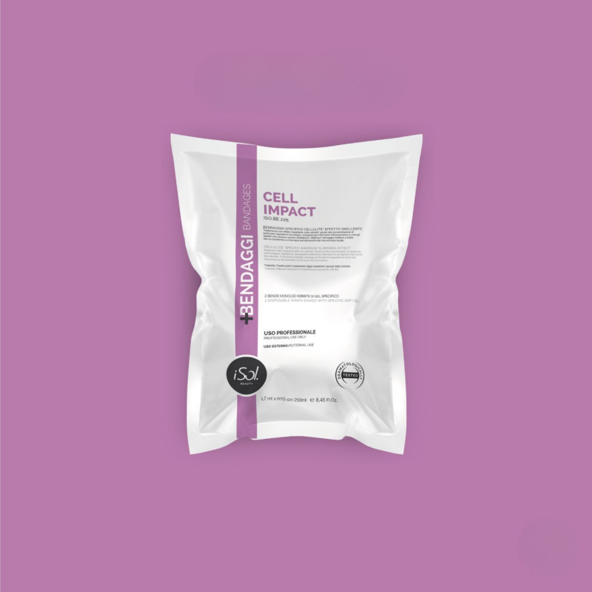 iSol.Beauty Bandage Cell Impact skincare product in a sleek container, designed for skin treatment and revitalization.