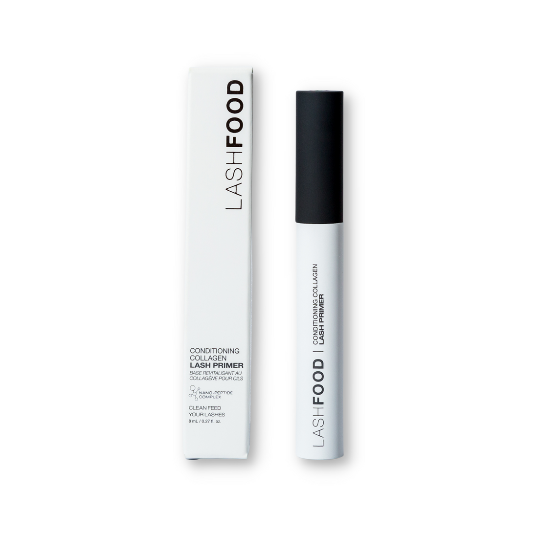 JB Cosmetics Lashfood Conditioning Collagen Lash Primer for lashes and brows in a sleek 8ml tube.