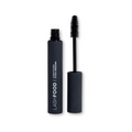 JB Cosmetics Lashfood Conditioning Drama Mascara on lashes, showing lengthened and volumized effect in a sleek black tube.