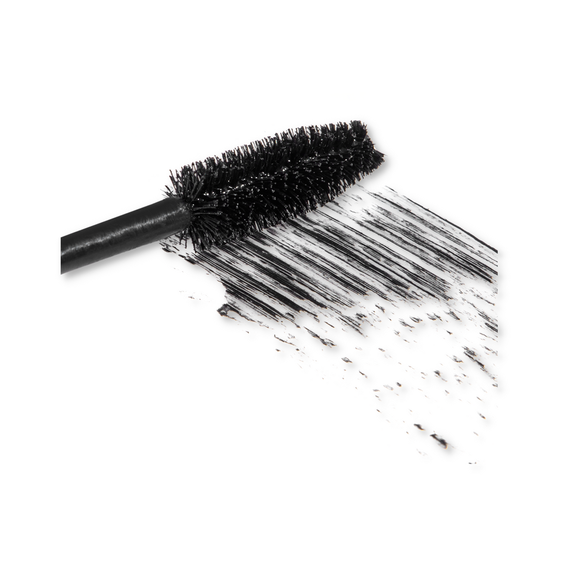 JB Cosmetics Lashfood Conditioning Drama Mascara on lashes, showing lengthened and volumized effect in a sleek black tube.