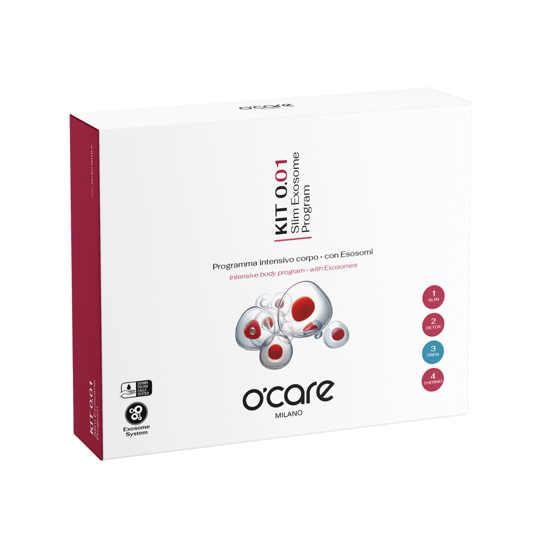 O'Care Body Slim Exosome Program Kit with serum bottles and application tools for body slimming and skin rejuvenation.