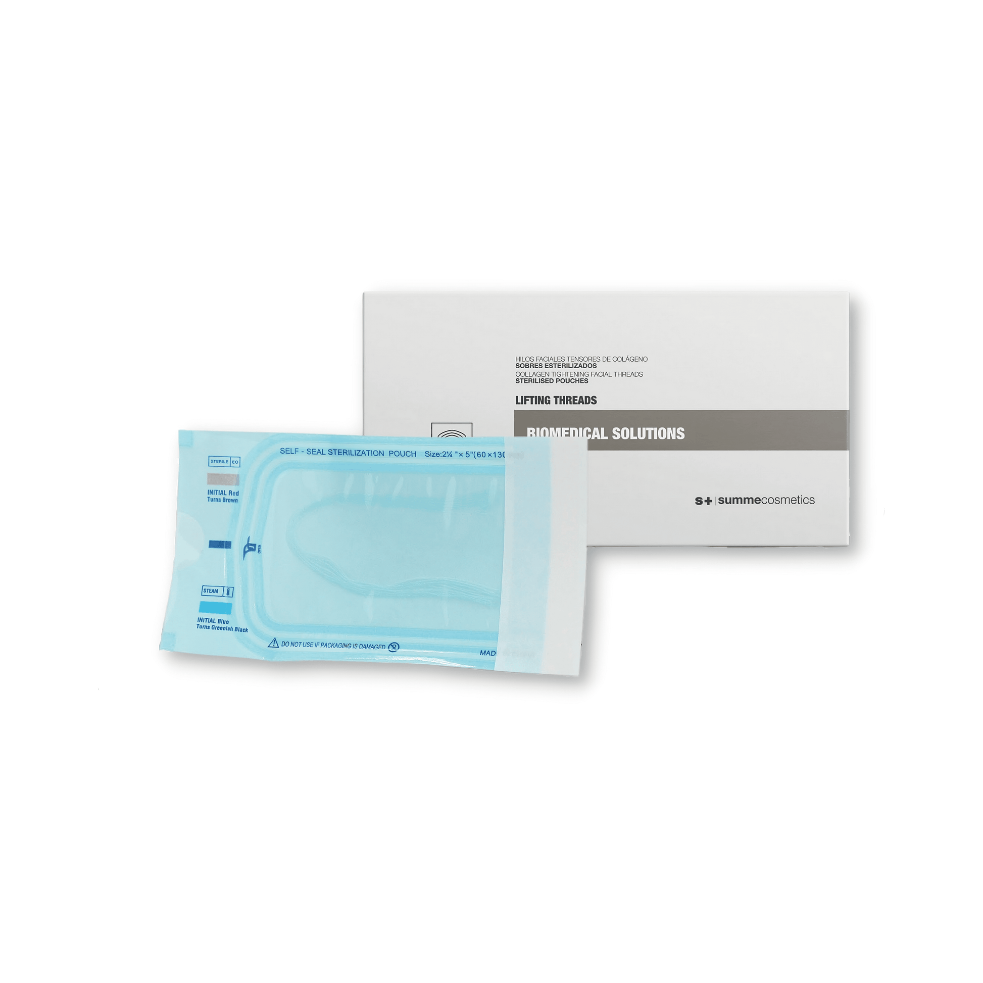 SummeCosmetics Biomedical lifting threads for skin care, showing the sleek, medical-grade threads used for facial lifting treatments.