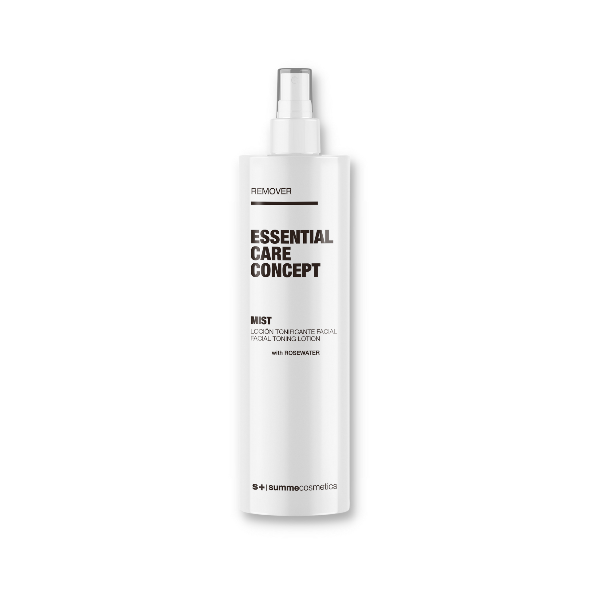 SummeCosmetics ECC Remover Mist Toner with Rosewater in a spray bottle, designed to refresh and tone skin.