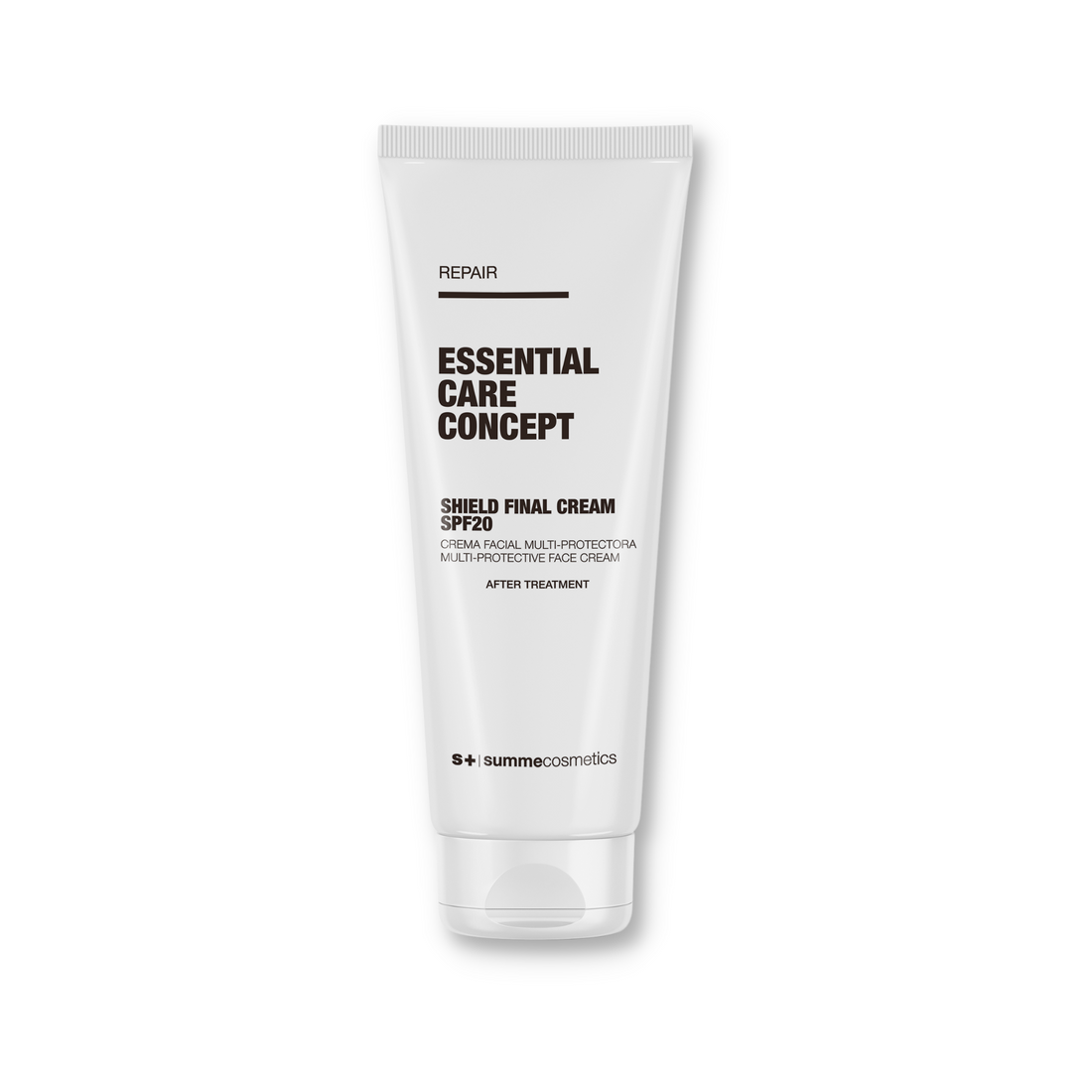 SummeCosmetics ECC Repair Shield Final Cream SPF20 moisturizer in a sleek jar, designed for skin repair and sun protection.