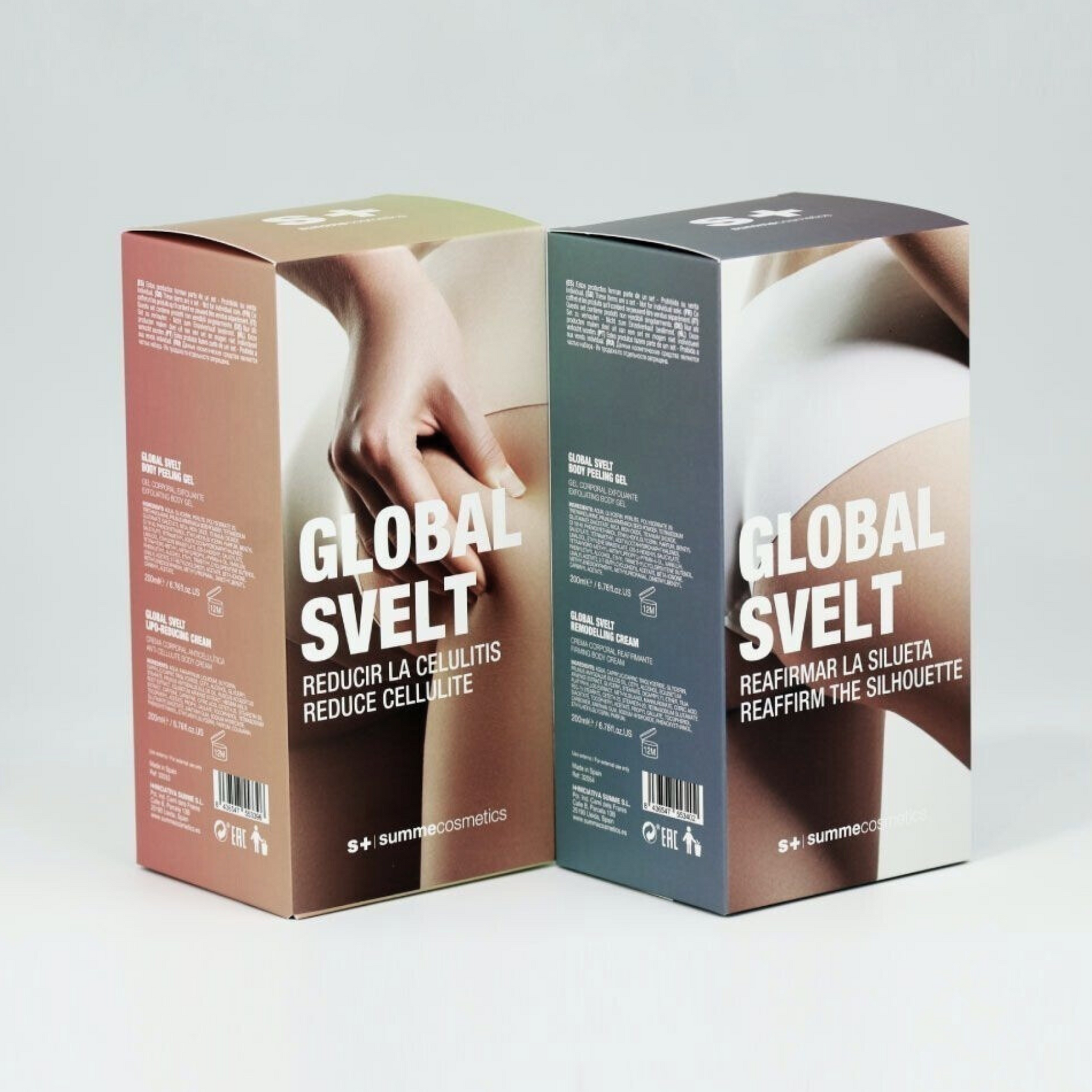 SummeCosmetics Global Svelt reducing cellulite pack with 200ml of skincare products for cellulite reduction and skin firming.