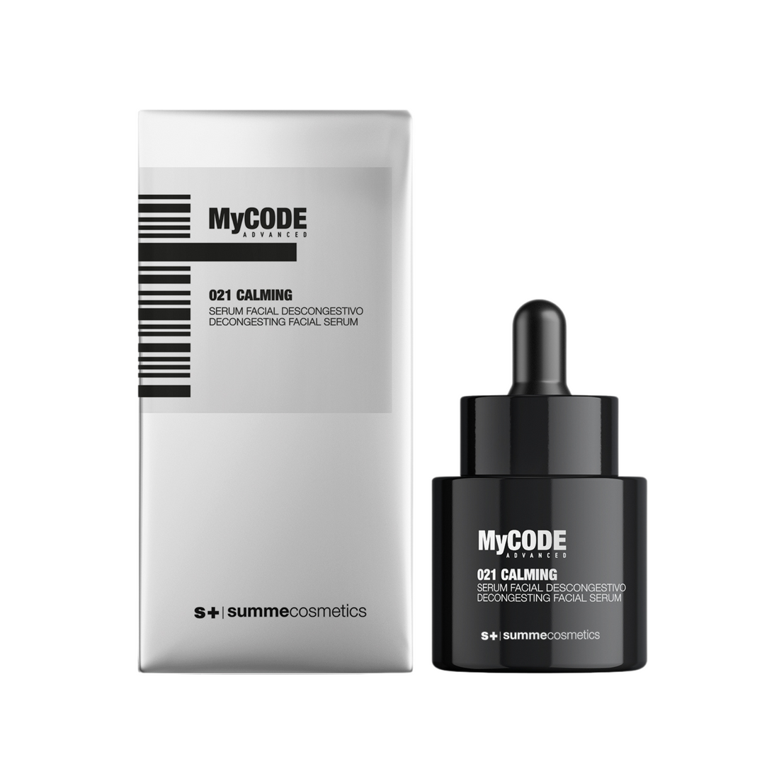 SummeCosmetics MyCode Advanced 021 calming decongesting facial serum in a 30ml bottle, designed for soothing and refreshing skin.