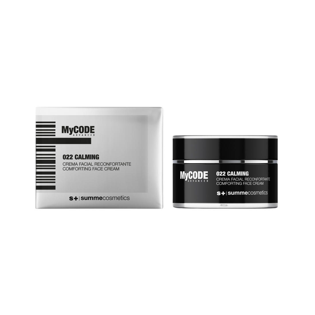 SummeCosmetics MyCode Advanced 022 calming face cream in a 50ml jar, soothing moisturizer for sensitive skin.