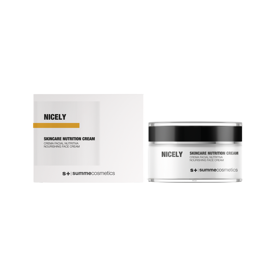 SummeCosmetics Nicely Skincare Nutrition Cream in a 50ml jar, moisturizer and lotion for nourishing skin.