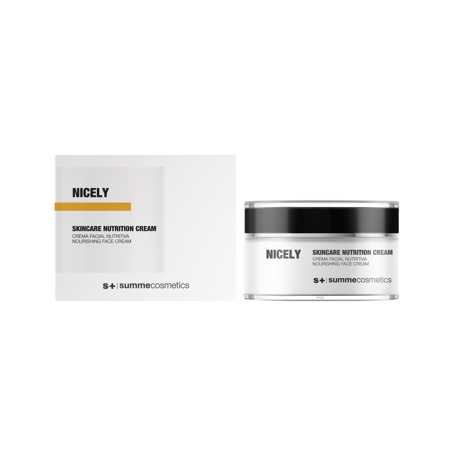 SummeCosmetics Nicely Skincare Nutrition Cream in a 50ml jar, moisturizer and lotion for nourishing skin.