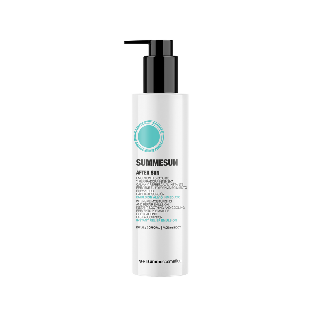 SummeCosmetics Summesun After Sun lotion, soothing skincare product for post-sun skin recovery and hydration.