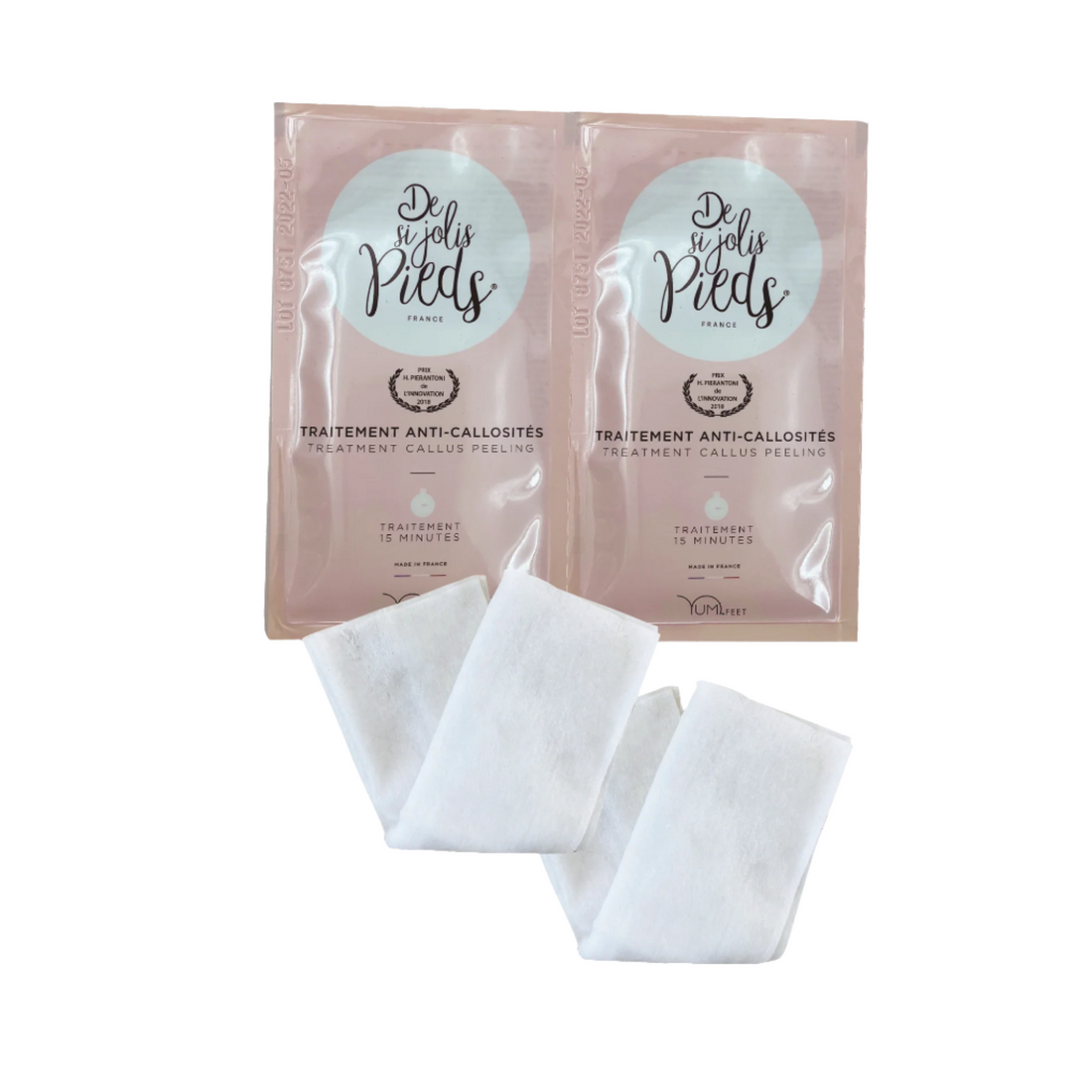 Yumi Feet Foot Treatment patches for callus removal, showing adhesive patches designed to soothe and soften rough skin on feet.