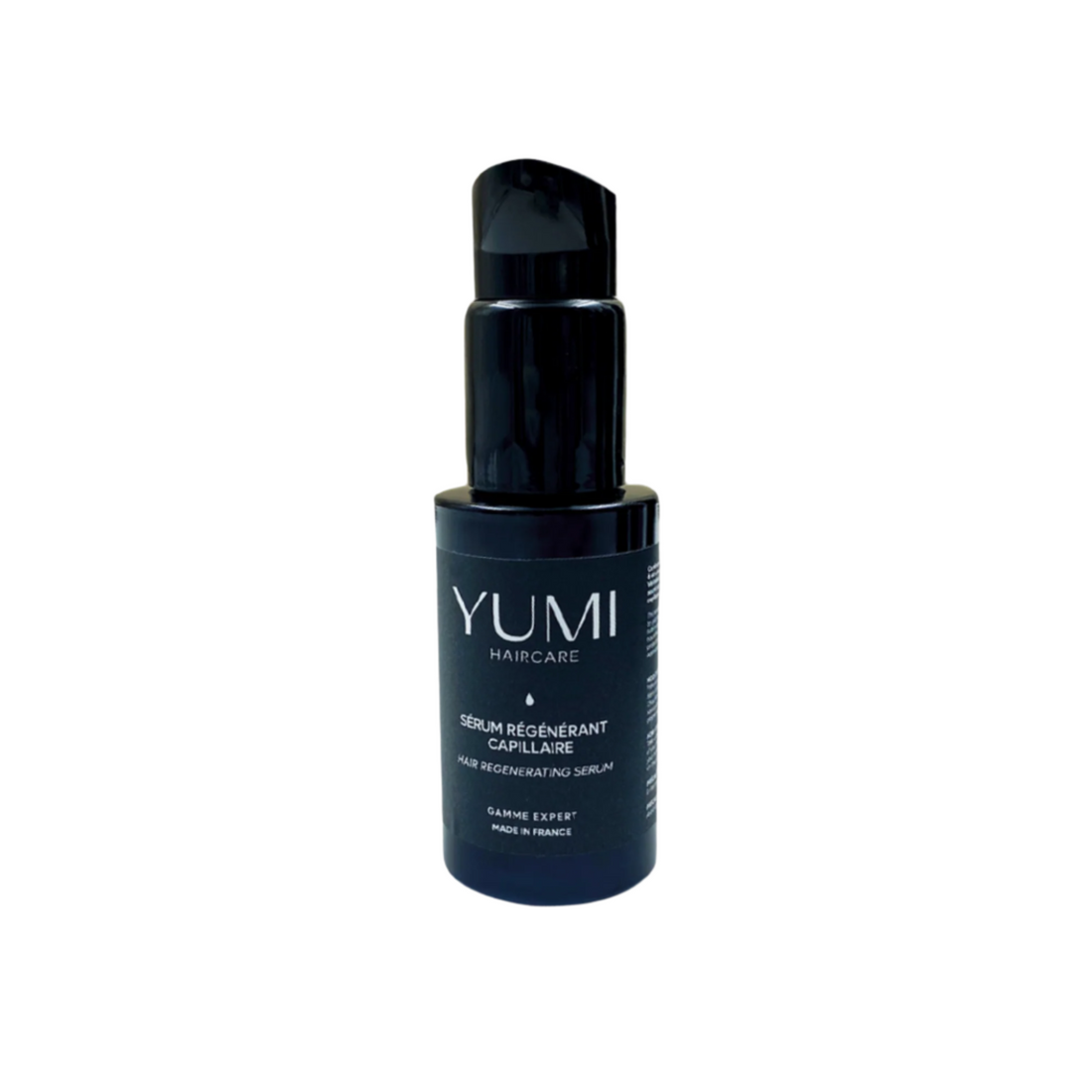 Yumi Haircare Hair Regenerating Serum bottle with dropper for nourishing hair treatment