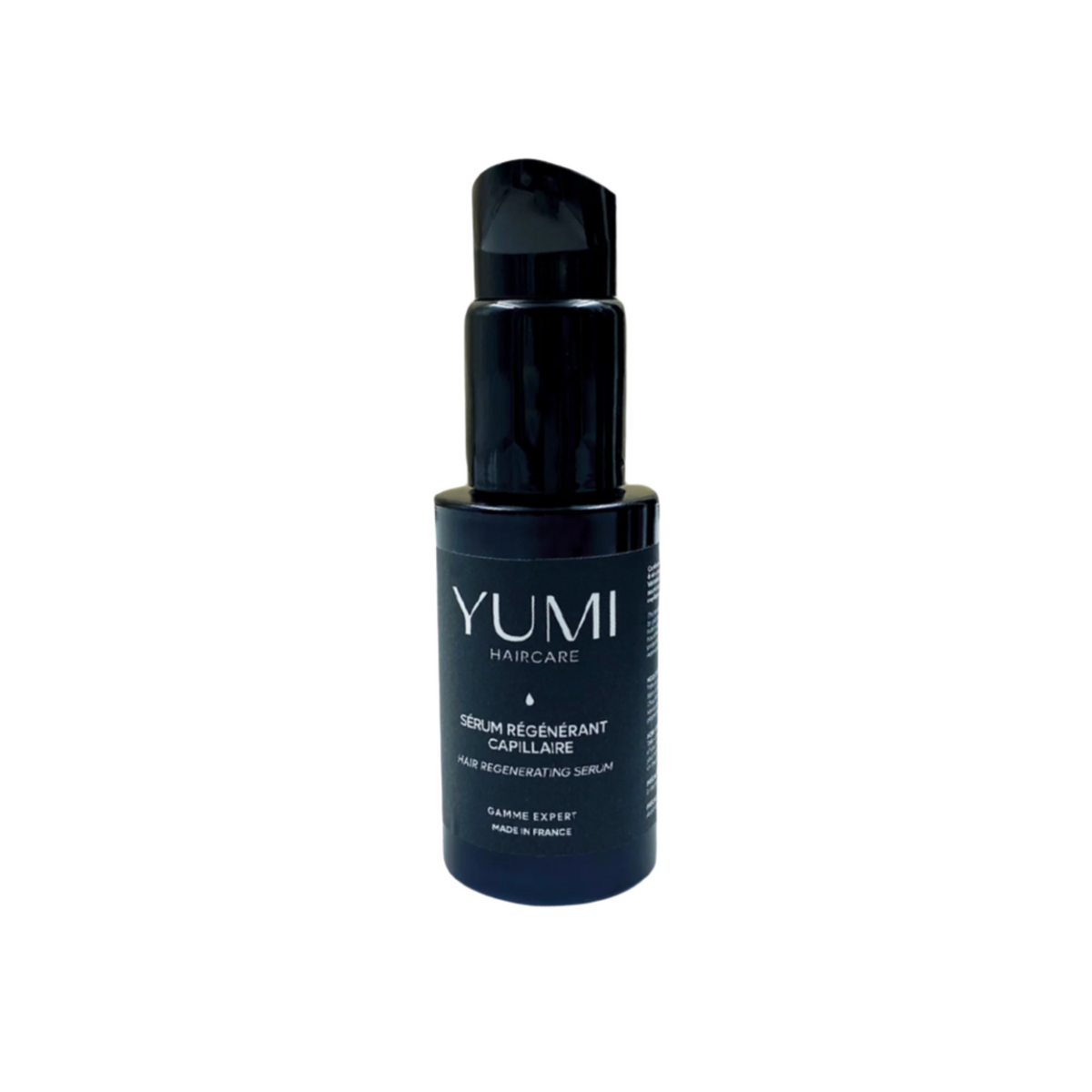 Yumi Haircare Hair Regenerating Serum bottle with dropper for nourishing hair treatment