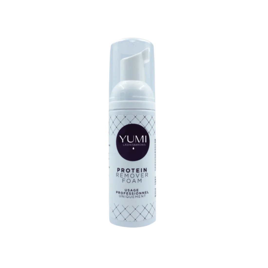 Yumi Lashes & Brows Protein Remover Foam bottle, gentle foam cleanser for eyelash and eyebrow extensions.