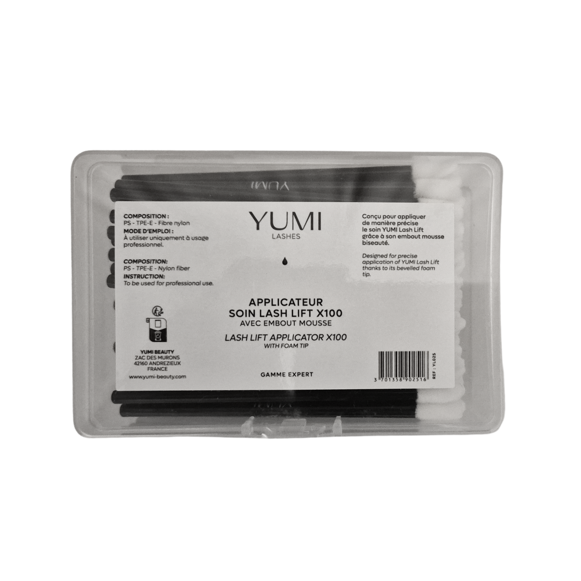Yumi Lashes Lash Lift Applicator for lashes and brows, black plastic tool with precise tip for professional eyelash lifting and shaping.
