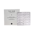 Yumi Lashes silicone pads for lashes and brows, reusable and adhesive, shown with a close-up of the product.