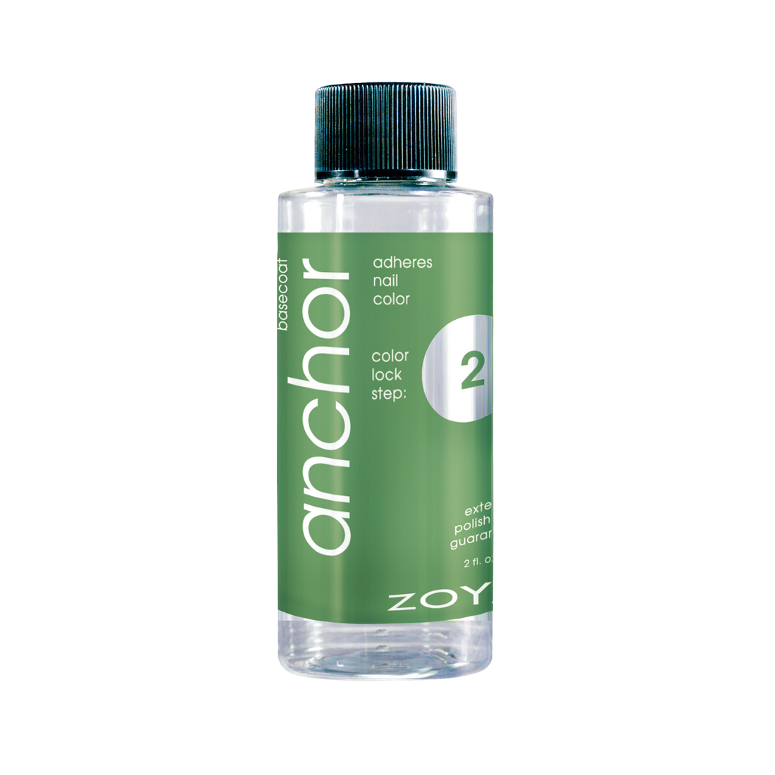 Zoya Anchor Base Coat in 60ml bottle, a clear nail polish primer for long-lasting nail color adhesion.