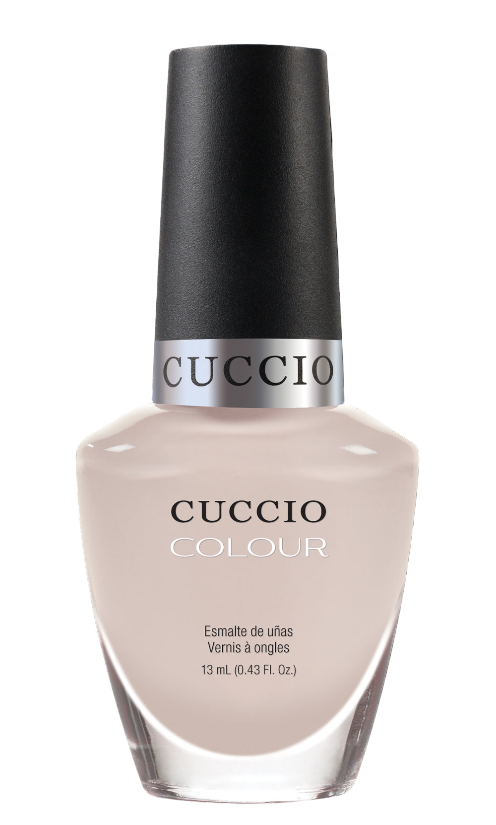 Cuccio Colour Pier Pressure nail polish bottle from Cuccio Colour line with vibrant pink shade, displayed against a plain background.