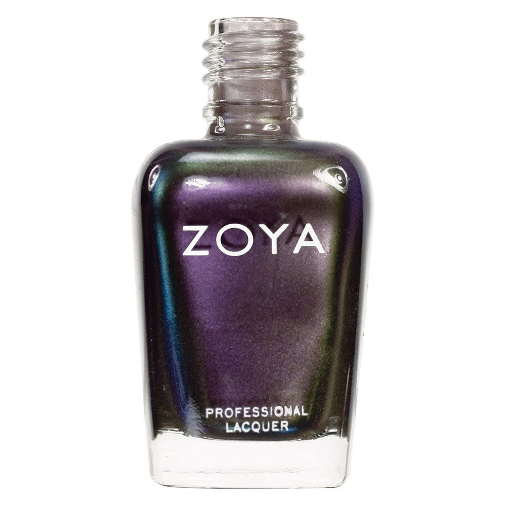 Zoya Ki nail polish bottle with vibrant pink shade, showcasing the Zoya brand and sleek packaging.