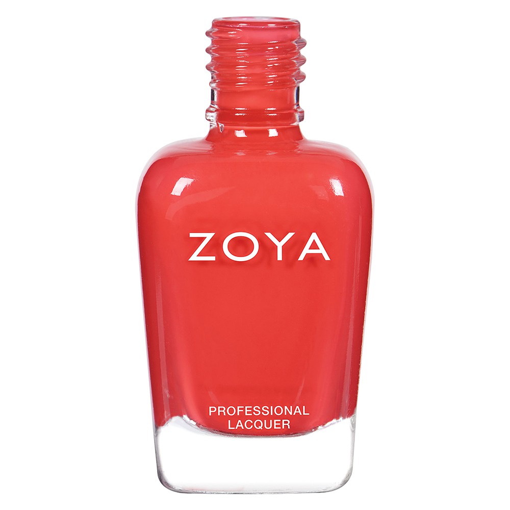 Zoya Kylie nail polish bottle with a sleek design, showcasing a vibrant, glossy nail polish color in a professional studio setting.