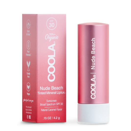 Coola Mineral Liplux Organic Tinted Lip Balm Sunscreen SPF30 - Nude Beach