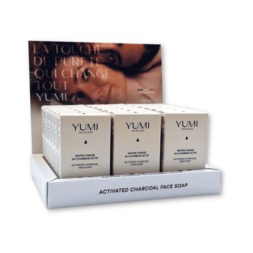 Yumi Skincare 18 Face Soaps With Activated Carbon + Paper Display