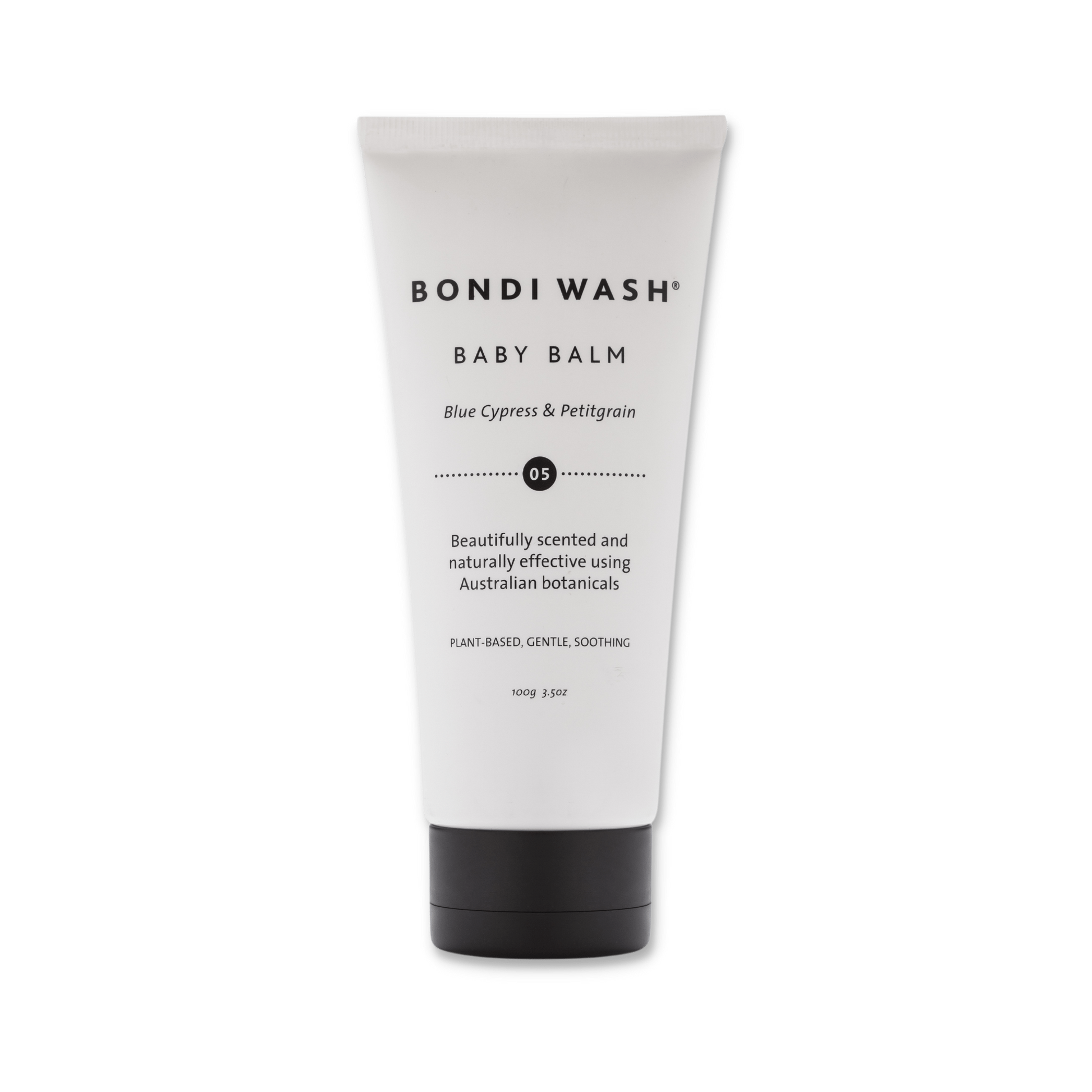 Bondi Wash Baby Balm lotion and moisturizer in a tube, gentle and soothing for delicate baby skin.