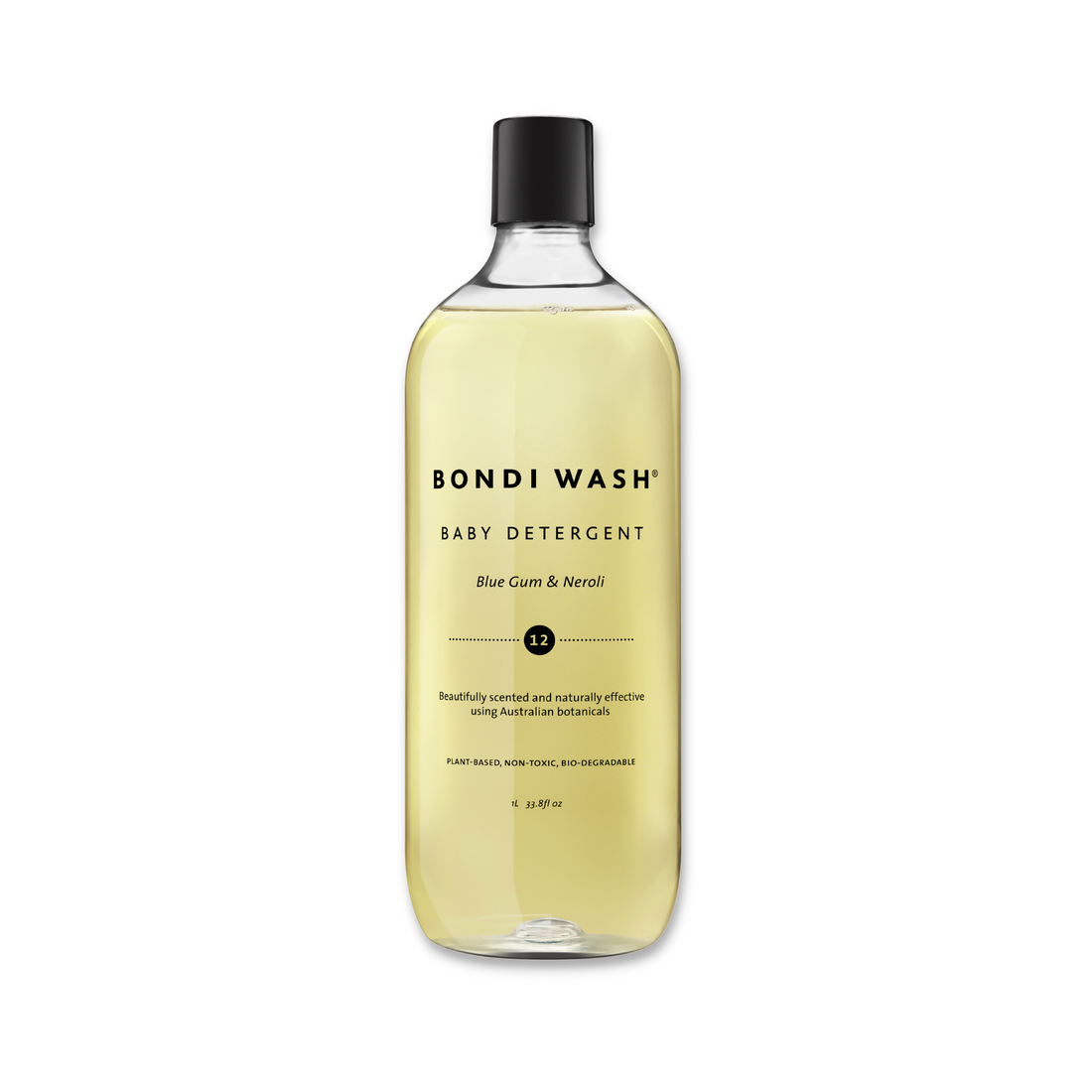 Bondi Wash baby laundry detergent in a 125ml bottle, gentle soap suitable for delicate baby clothes and skin.
