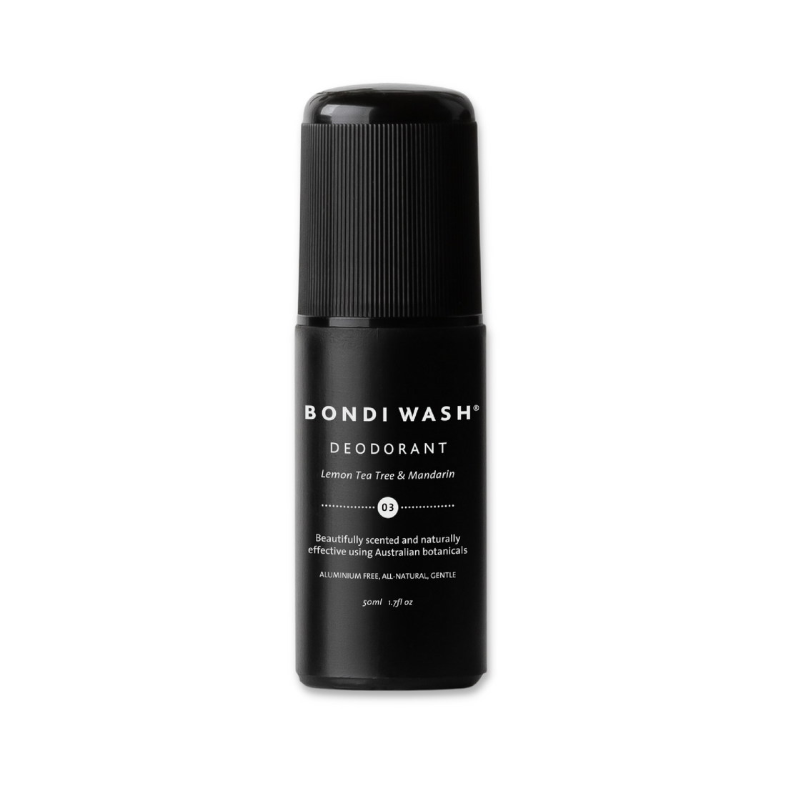 Bondi Wash deodorant stick with natural ingredients and clean design, showcasing the product against a neutral background.