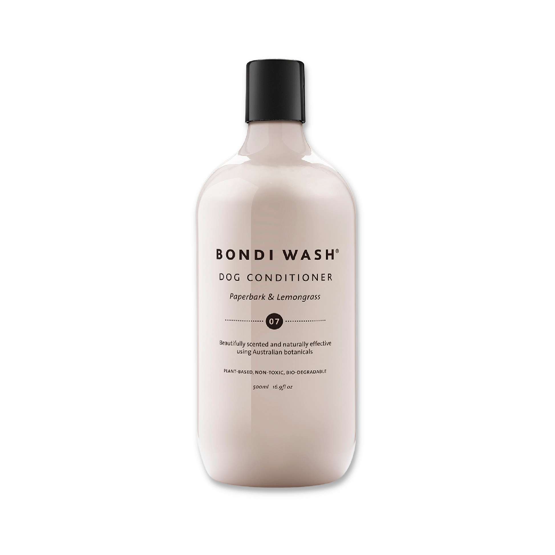 Dog conditioner from Bondi Wash, showing a bottle of Bondi Wash Dog Conditioner for grooming and bathing pets.