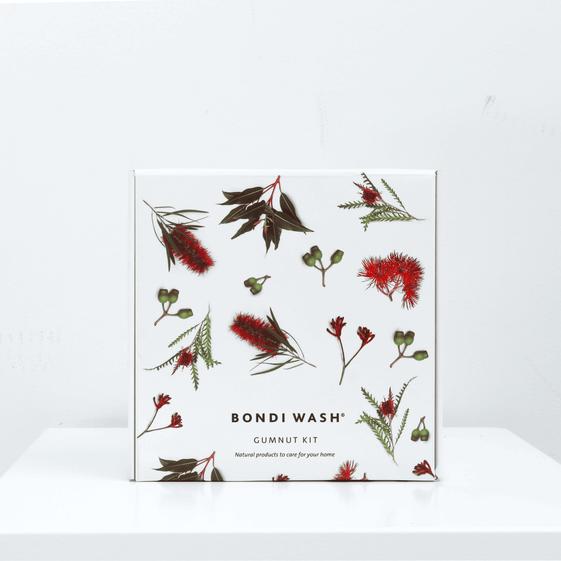 Bondi Wash Gumnut Kit featuring natural gumnut-themed skincare products in a stylish kit display.