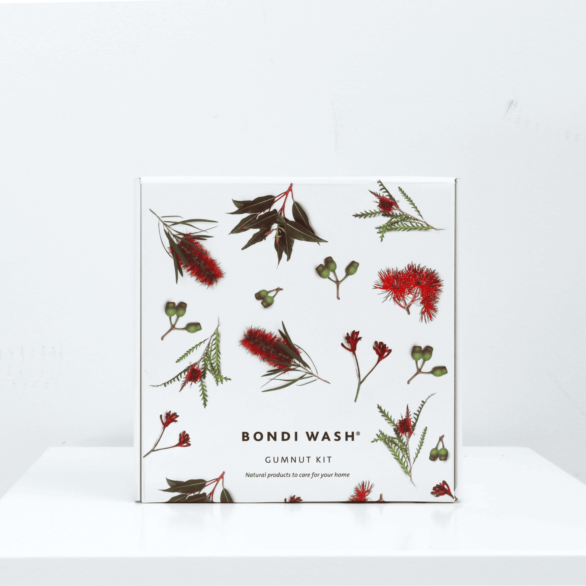 Bondi Wash Gumnut Kit featuring natural gumnut-themed skincare products in a stylish kit display.