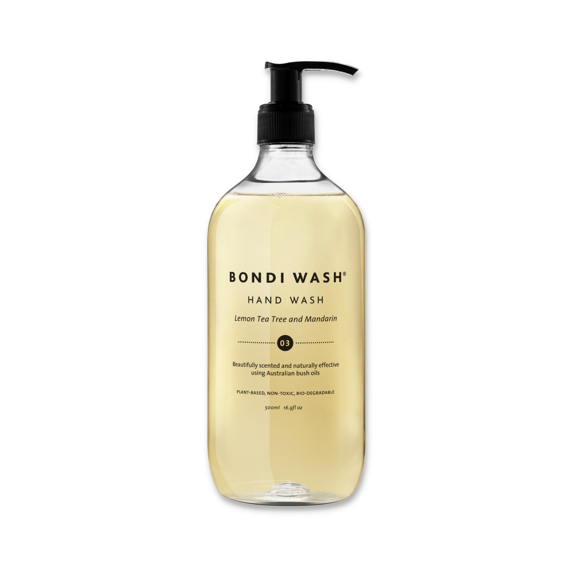 Bondi Wash hand wash bottle, natural hand treatment with eco-friendly formula, 3500ml size, gentle cleansing and moisturizing.