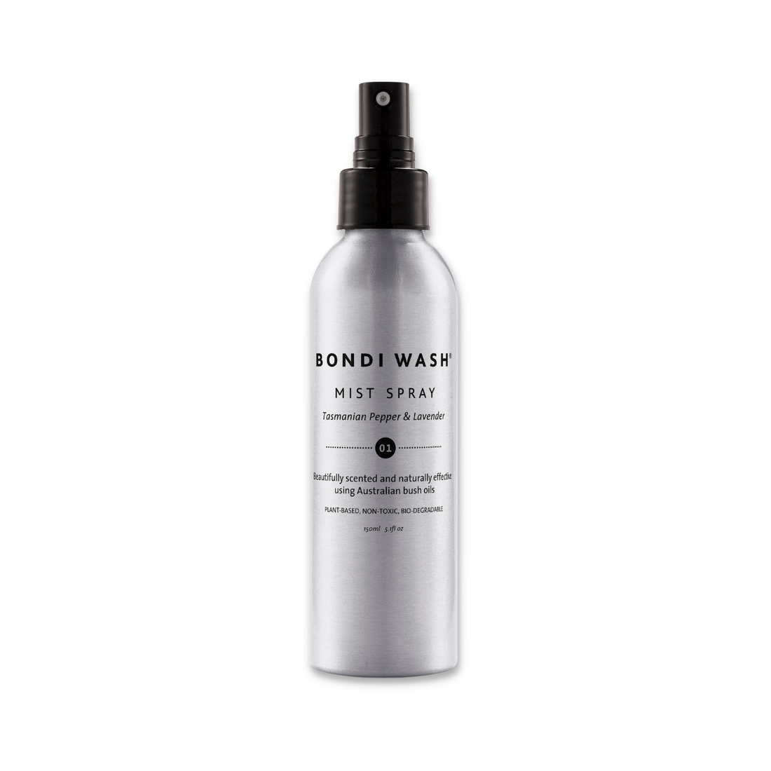 Bondi Wash Mist Spray in a clear bottle, designed for home fragrance, featuring a sleek and elegant design for a refreshing scent.