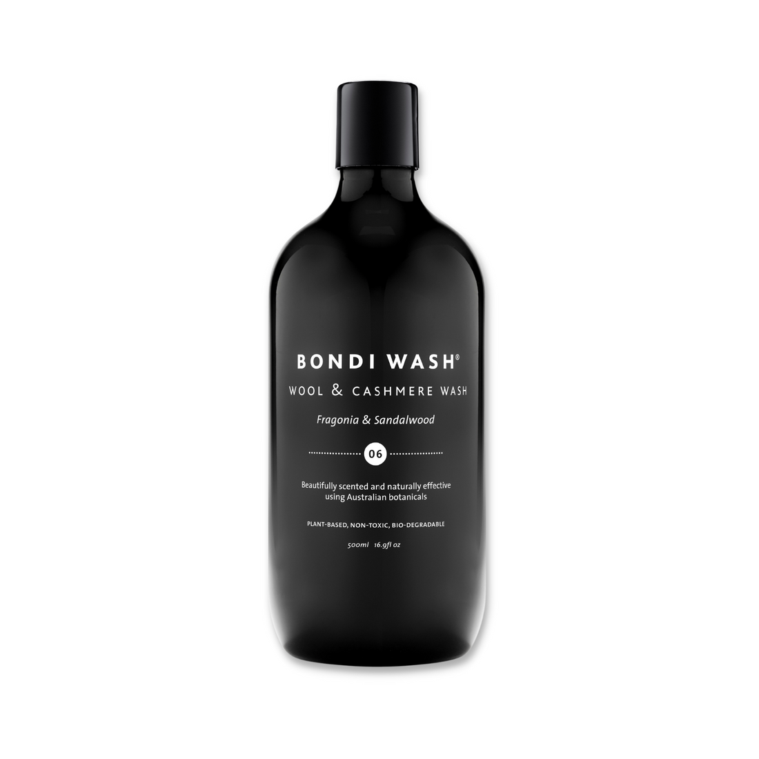 Bondi Wash Wool & Cashmere Wash detergent bottle, natural wool and cashmere laundry cleaner, 125ml size.