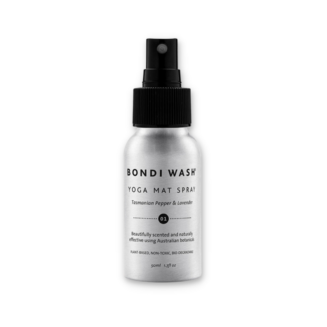 Bondi Wash yoga mat spray in a 150ml bottle, natural detergent for cleaning and freshening yoga mats.