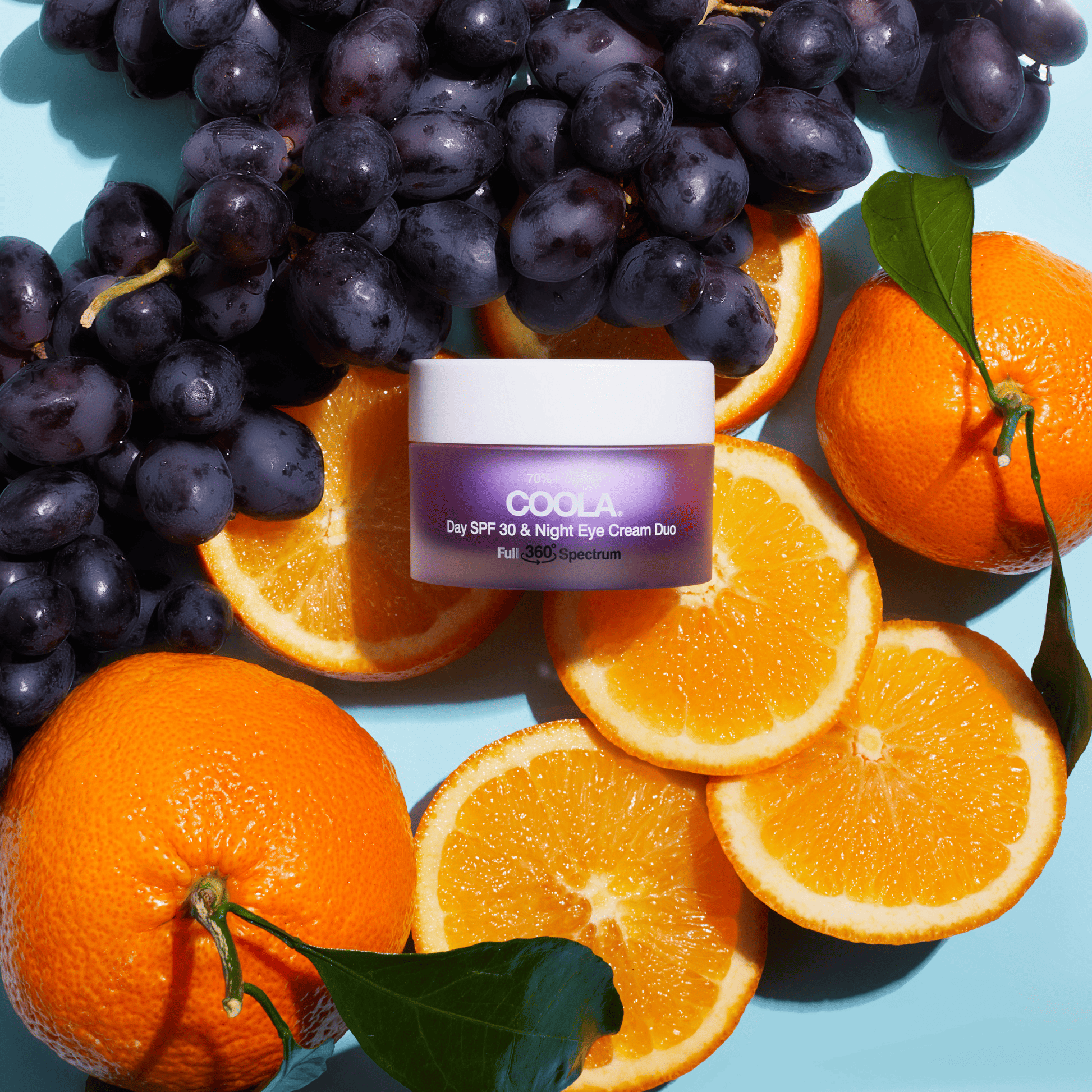 Coola Suncare Day SPF 30 and Night Organic Eye Cream Duo, skincare products with SPF protection and nourishing eye treatment.