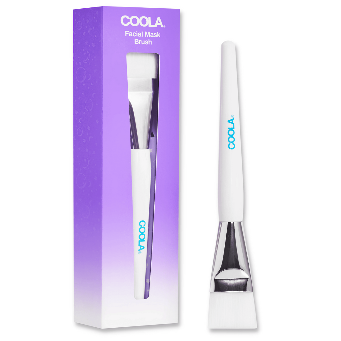 Coola Suncare facial mask brush with soft bristles for skincare, designed for applying and blending facial masks effectively.