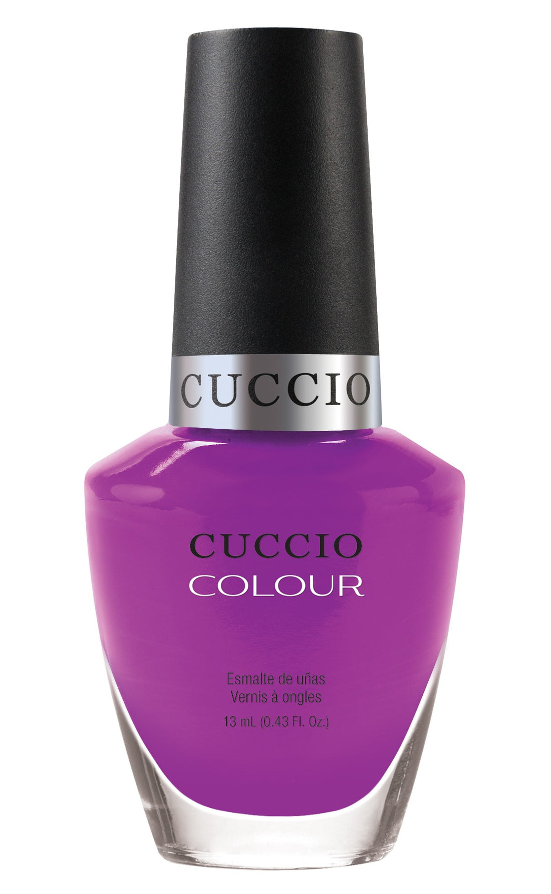 Cuccio Colour Agent of Love nail polish bottle with vibrant pink color and sleek packaging by Cuccio Colour.