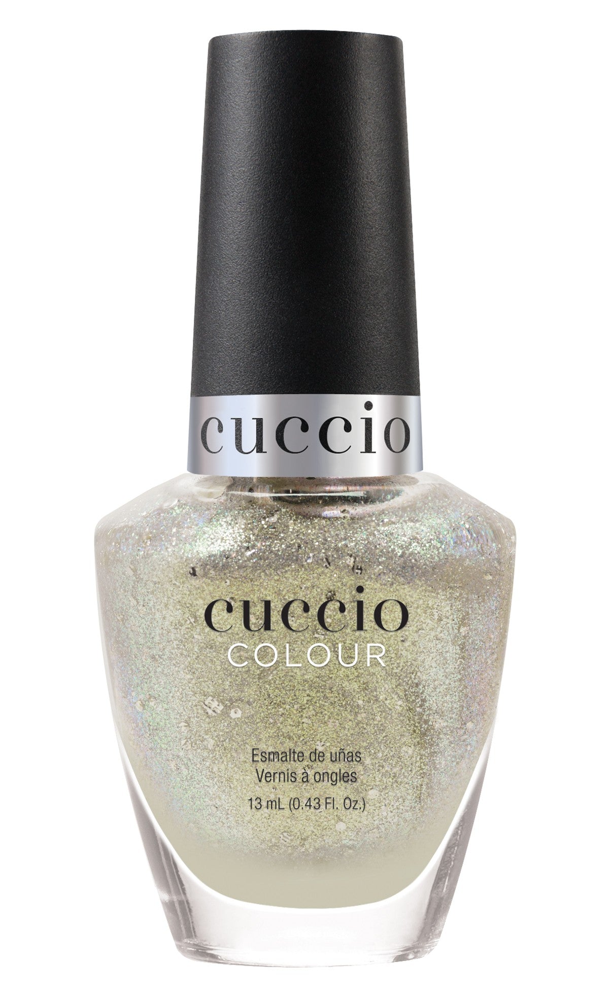 Cuccio Colour Blissed Out nail polish bottle with vibrant purple shade and sleek design, showcasing the Cuccio Colour brand.