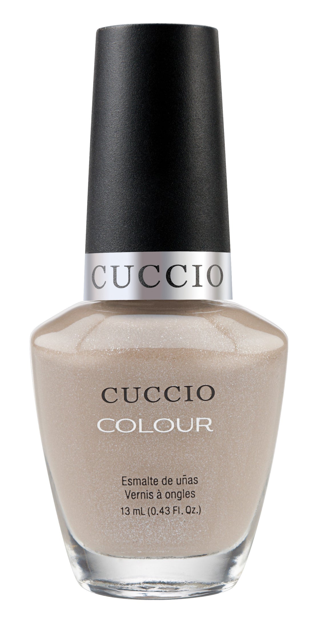 Cuccio Colour nail polish in Colour Cream & Sugar, a vibrant cream-colored gel polish, displayed on a neutral background.