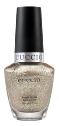 Cuccio Colour nail polishes in various shades, displayed in a set with colorful bottles and labels.