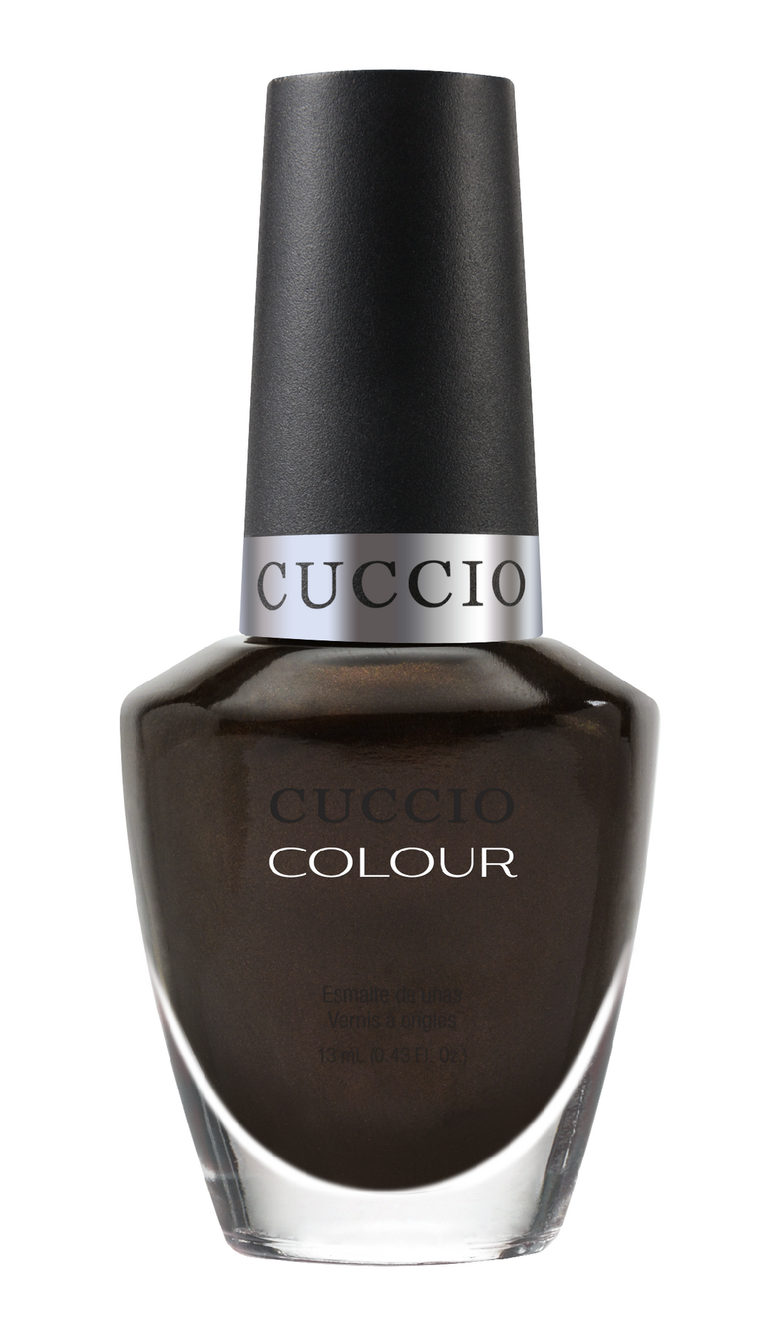 Cuccio Colour Duke It Out nail polish bottle showcasing vibrant purple shade, part of Cuccio Colour nail polish collection.