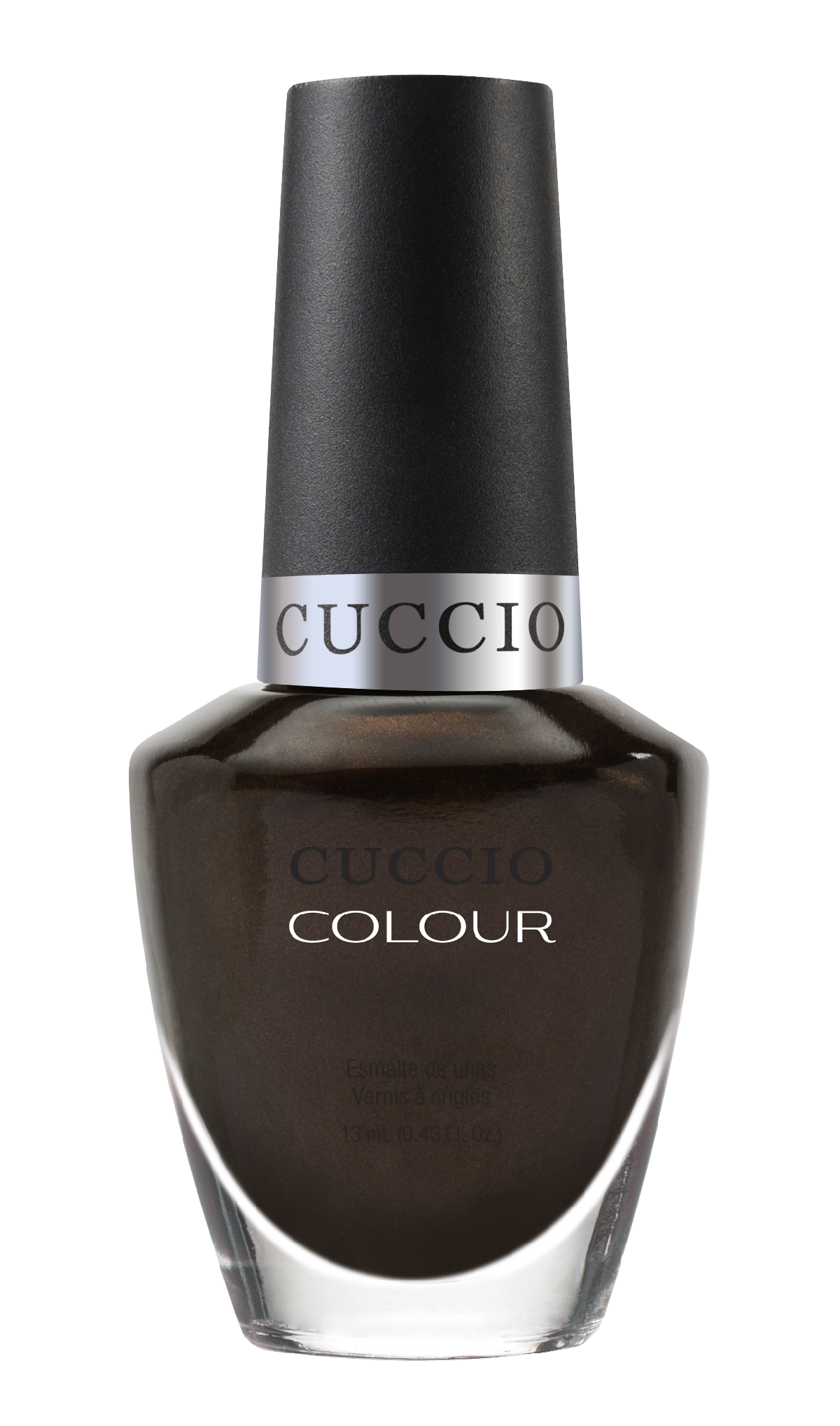 Cuccio Colour Duke It Out nail polish bottle showcasing vibrant purple shade, part of Cuccio Colour nail polish collection.