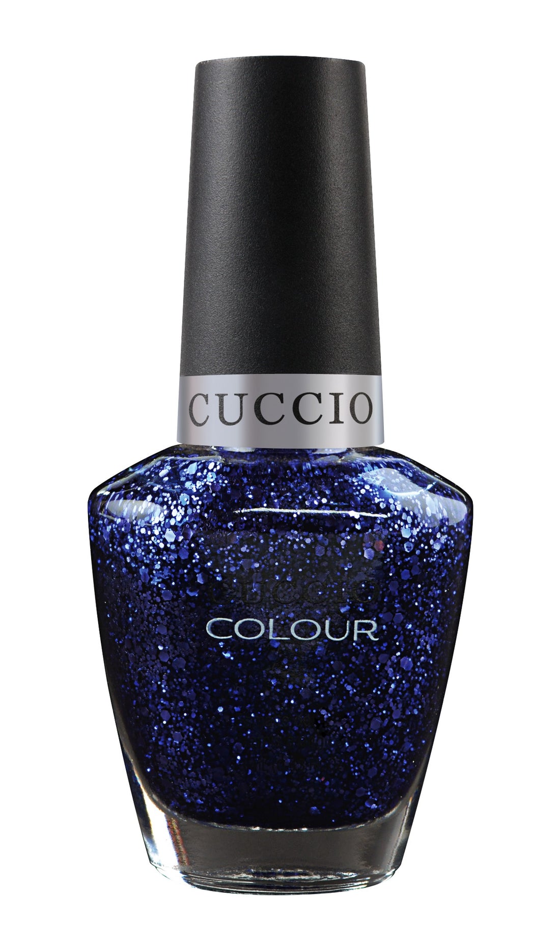 Cuccio Colour Gala nail polishes in vibrant shades, displayed in a row with their colorful bottles.