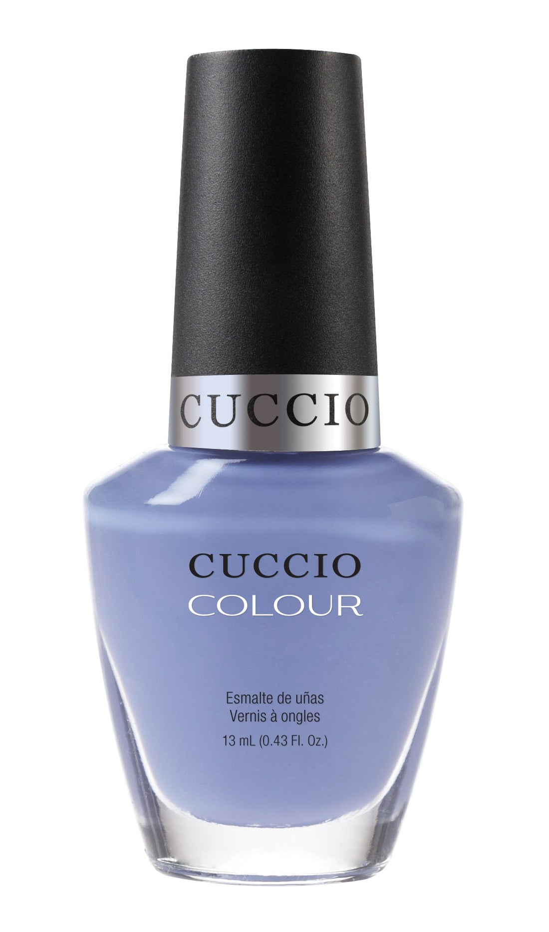Cuccio Colour Jamaica Me Crazy nail polish bottle with vibrant orange and yellow shades, showcasing the colorful design.