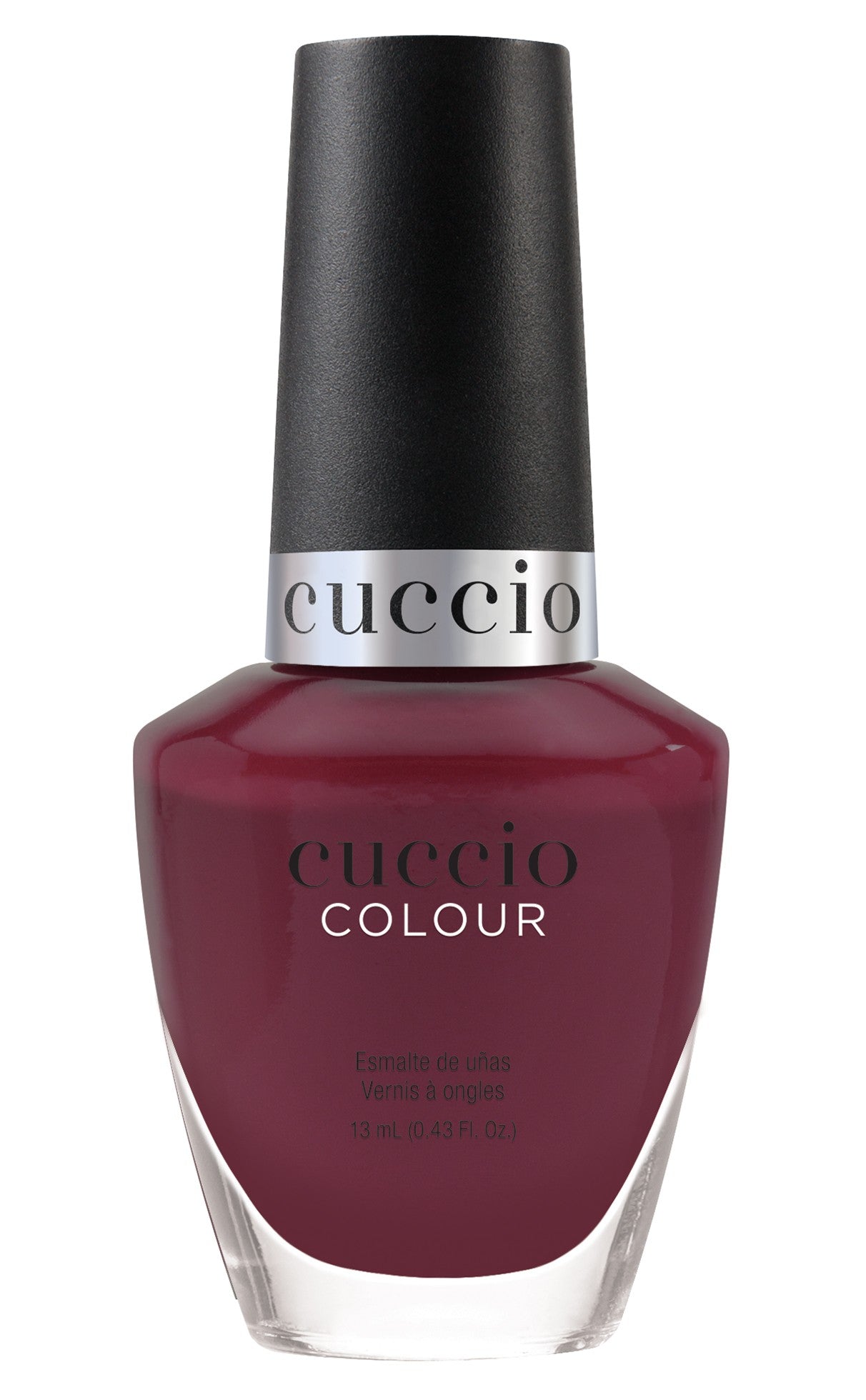Cuccio Colour Laying Around nail polish bottle from Cuccio Colour collection with vibrant pink shade and glossy finish.