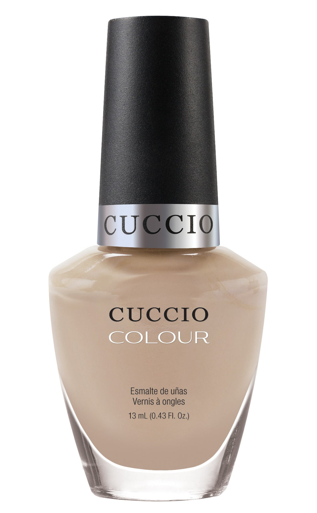 Cuccio Colour Prima Ballerina's Blush nail polish bottle from Cuccio Colour, showcasing soft pink shade and sleek packaging.
