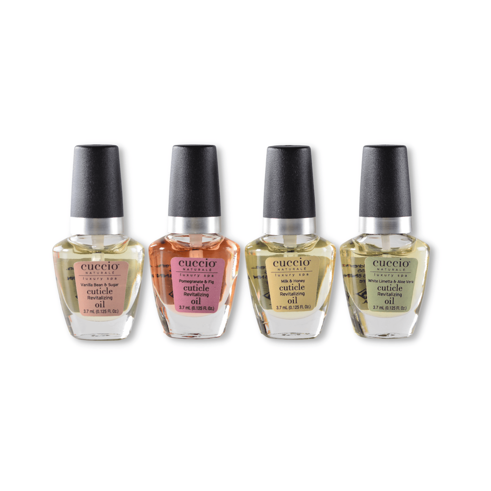 Cuccio Naturalé Mini Cuticle Revitalizing Oil box with cuticle oil and cream bottles for nourishing nail care.