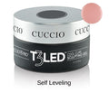 Cuccio Pro T3 LED/UV Gel Self Leveling T3 LED Gel for professional nail enhancements, shown in a close-up of the gel product.